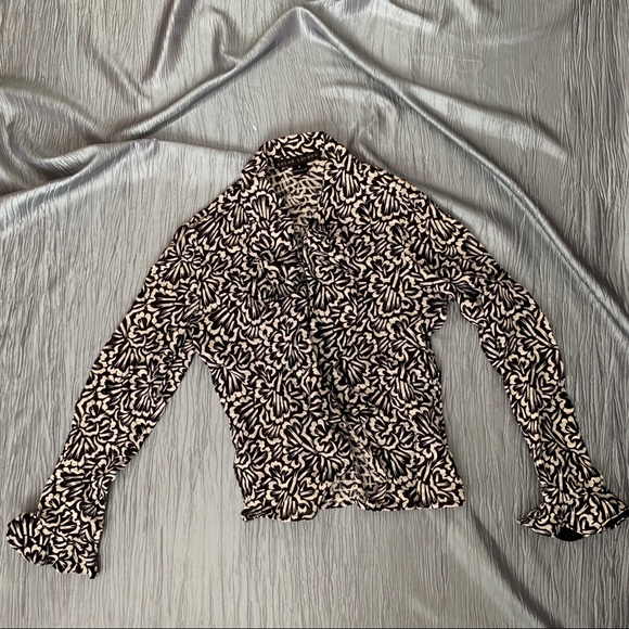 Vintage Ralph Lauren Ruffle Button-Down Blouse - Picture 1 of 5